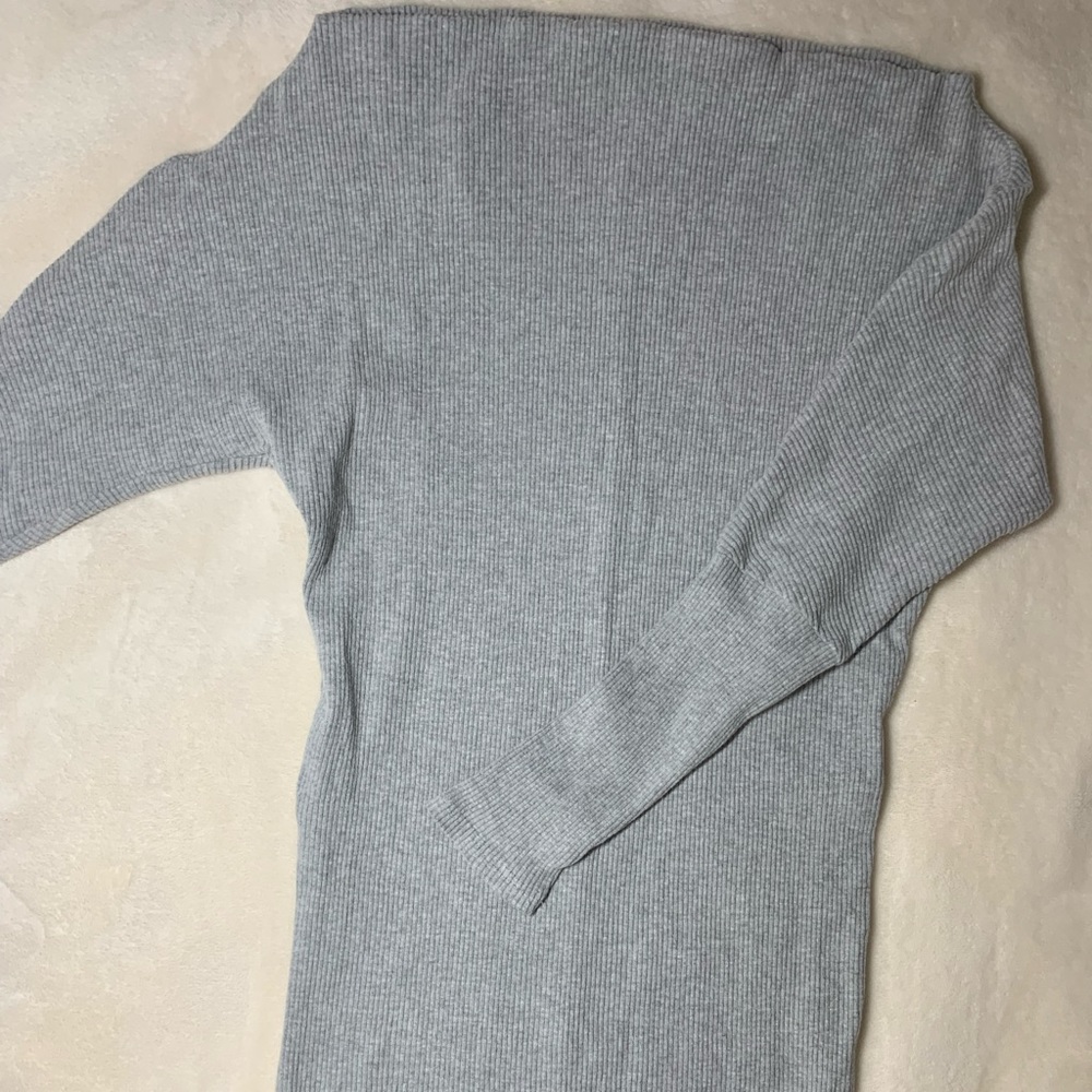 *SOLD ON MARKETPLACE* Off Shoulder Gray Midi Sweater Dress